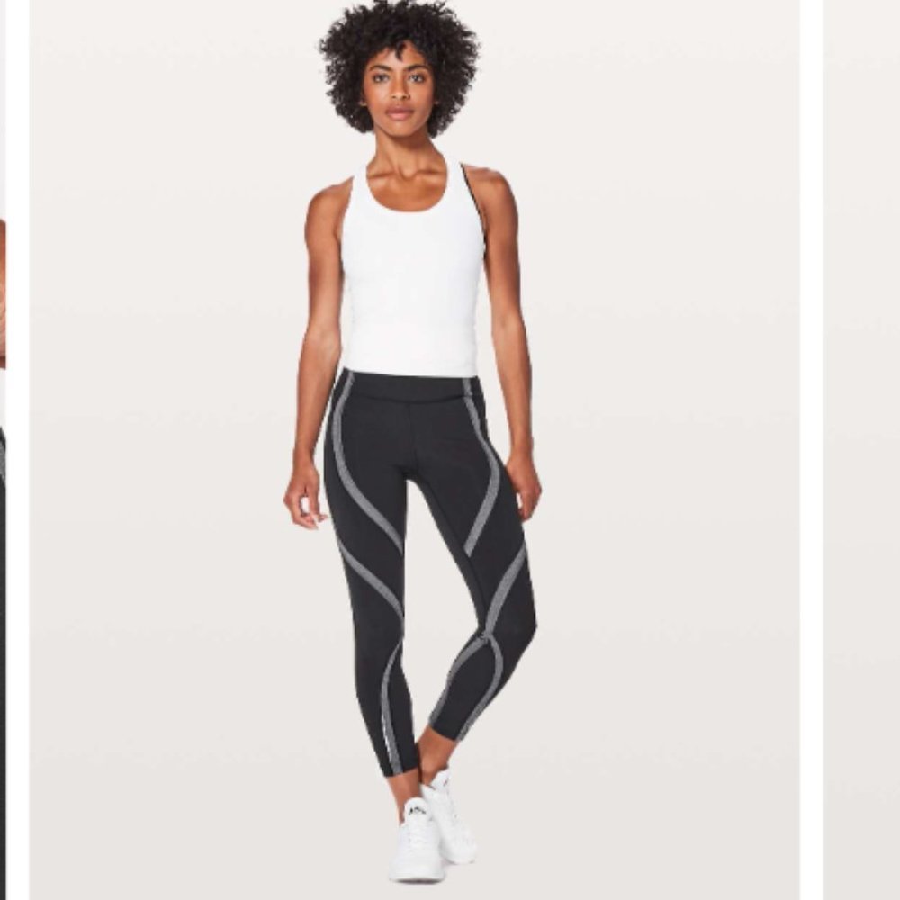 Lululemon Wild Twist 7/8 Tight *25" Black / Heathered Black Size 6 W5AY8S - EUC